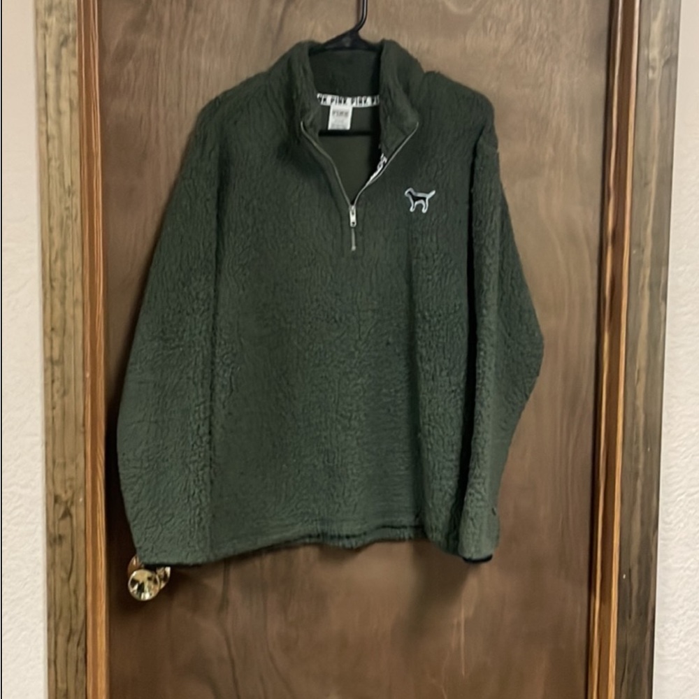 Victoriasโ Secret Pink Quarter Zip Sweatshirt Sherpa Medium